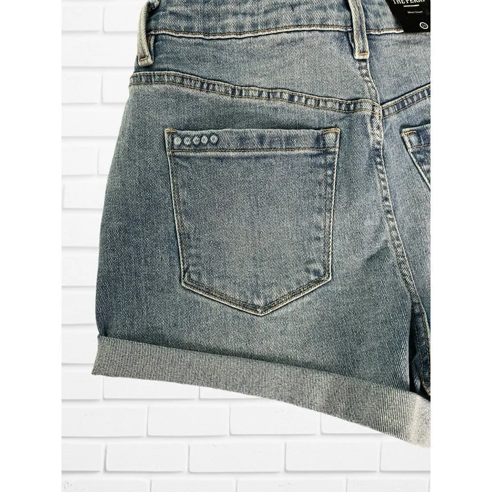 Blank NYC Shorts‎ Women's Sz 26 The Perry Mom Shorts Blue Cotton Pockets - Image 7