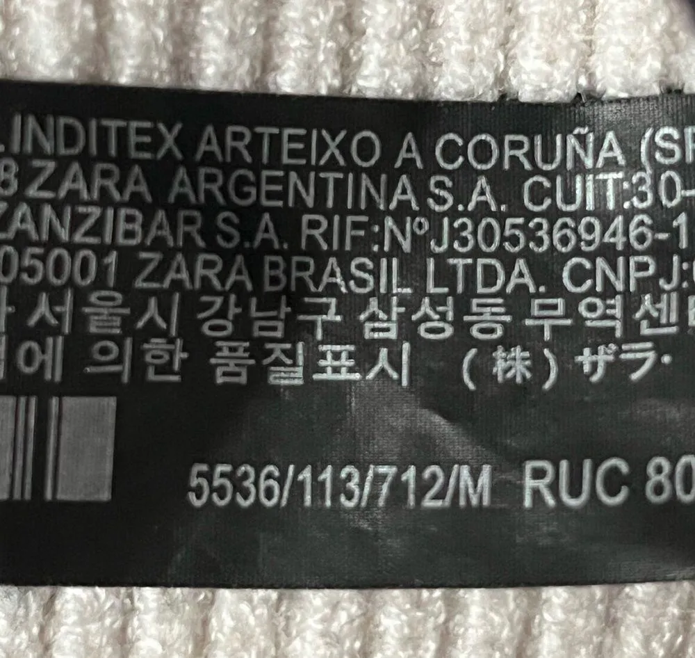 Zara Knit Striped Cropped Viscose Blend Sweater Black Cream Size Medium - Image 5