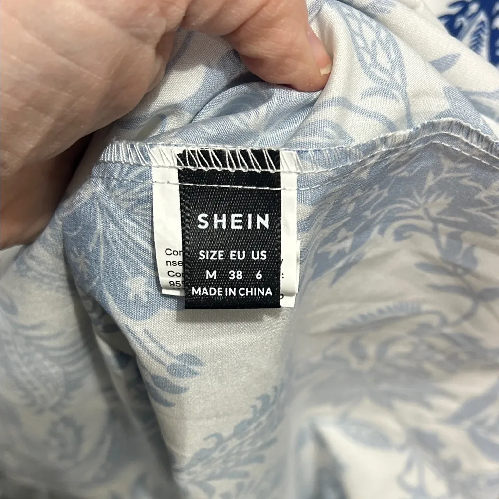 SHEIN Clasi floral print butterfly sleeve ruffle hem maxi dress women’s size med - Image 15