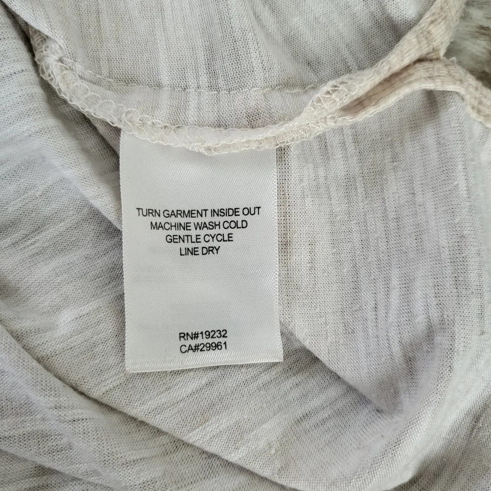 Alfred Dunner Petite Tropical Plant Print 3/4 Sleeve Cream Top Size Medium - Image 6