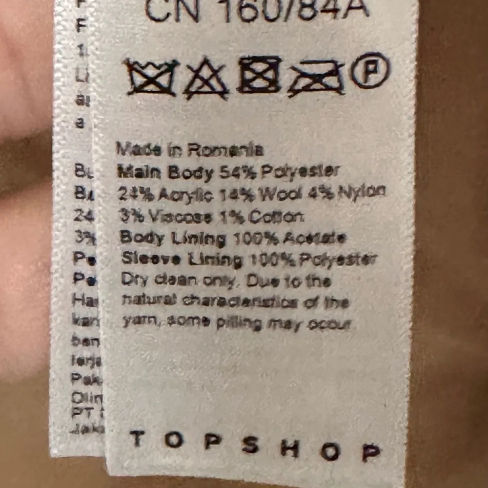 Topshop Blazer Wool Blend Striped Tweed Brown Size 8 Oversized Jacket - Image 4