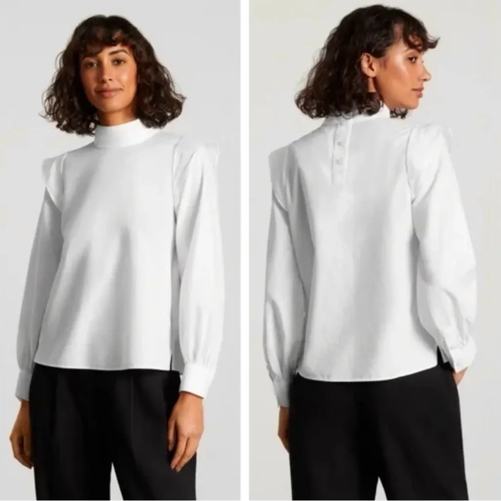 NWT Everlane Cotton Wing Sleeve Mockneck Top - Image 7