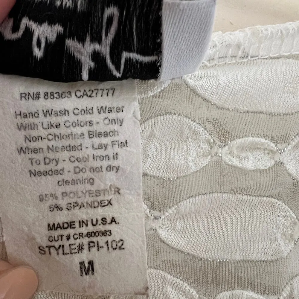 Swimsuit Bikini Cover Up Dress White Silver Hooded USA Made Size M - Image 8