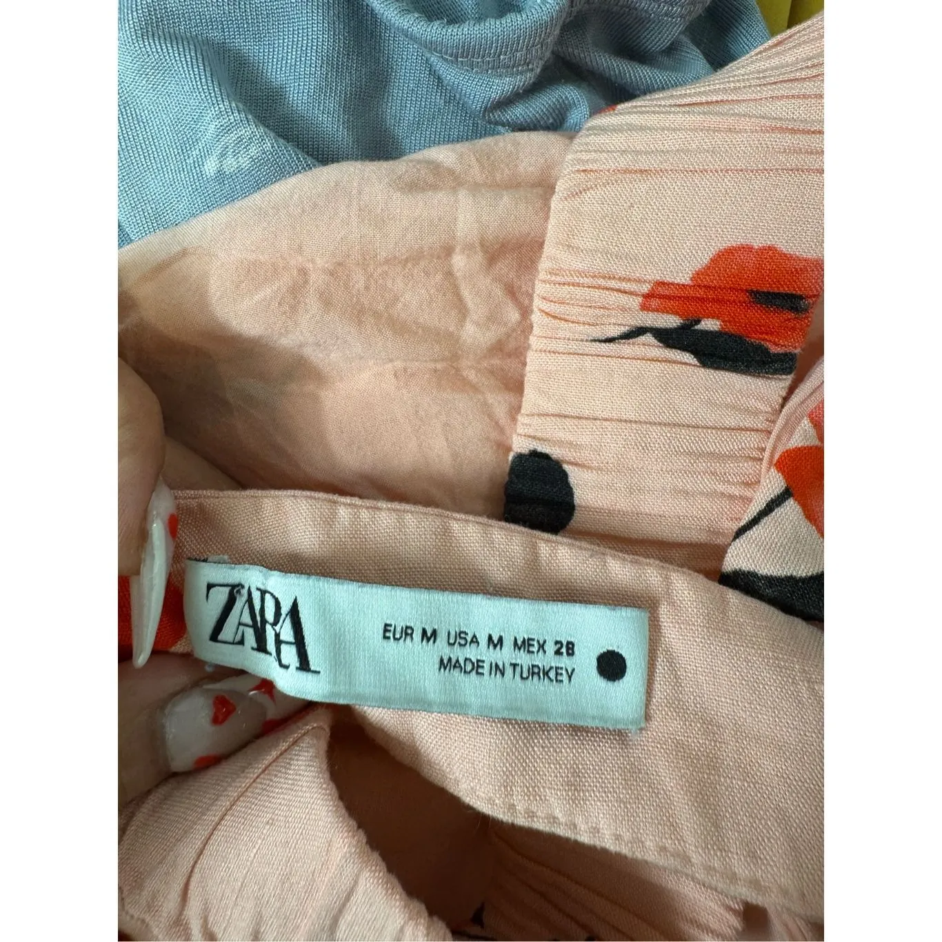 Zara Floral Halter Neck Crop Top Pink Red Flowers Size M Boho Festival - Image 6