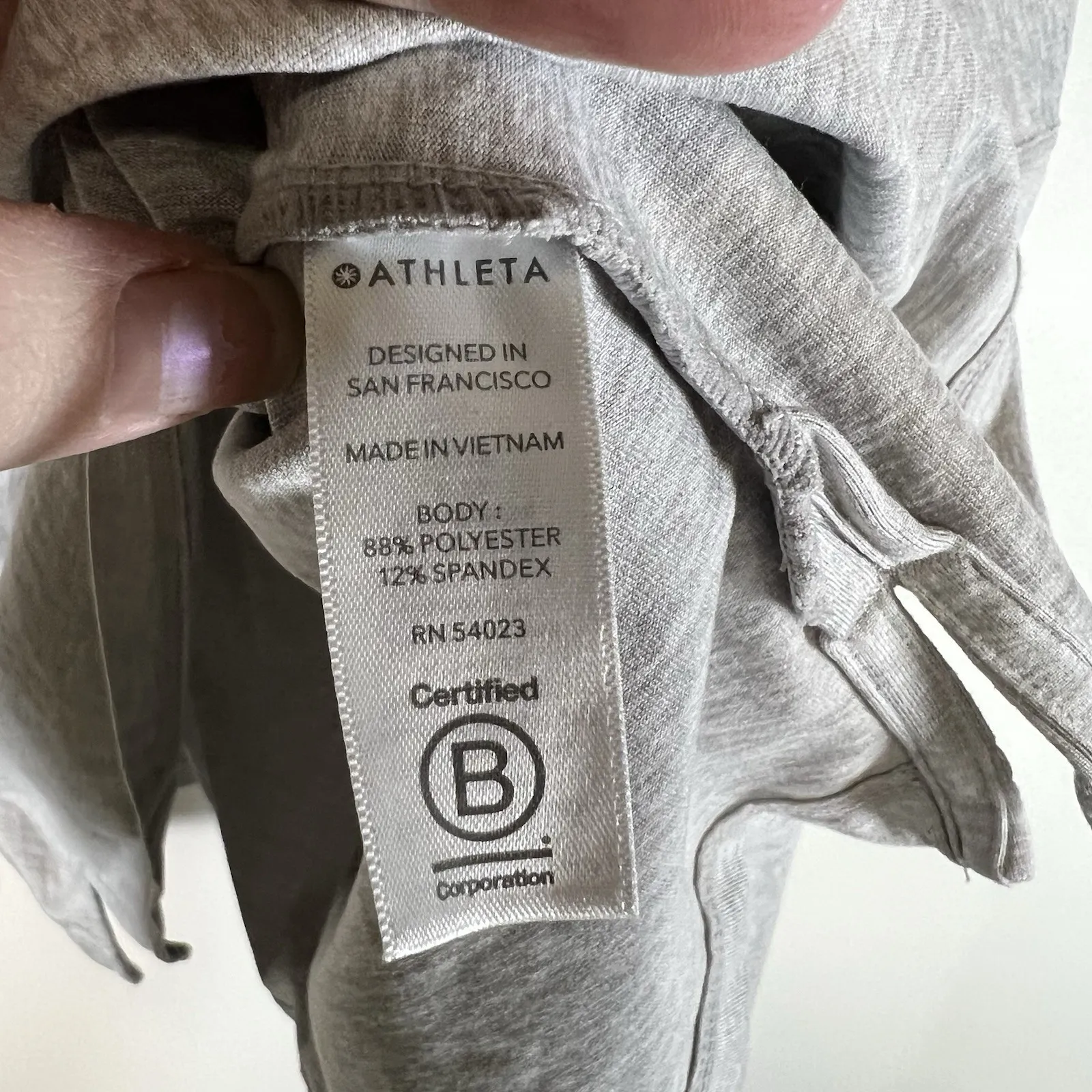 Athleta Hoodie Women's Large Heathered Grey Drawstring Cropped Pullover Athletic - Image 5