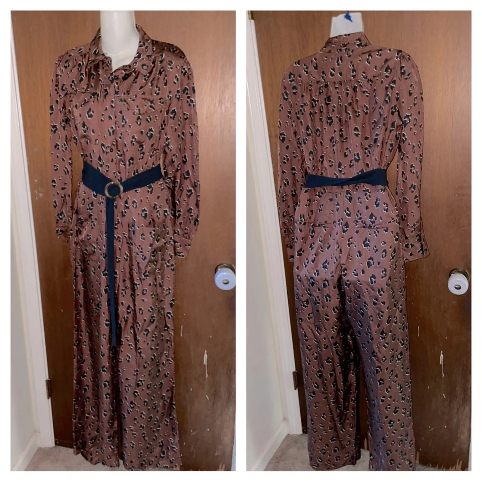 Blogger fav NICHOLAS animal print jumpsuit Brown Size 6 - Image 3