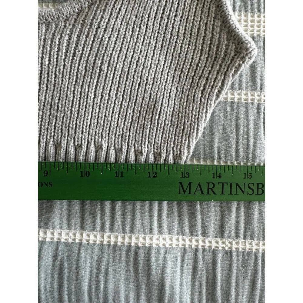 New WeWoreWhat Scoop Pull On Bra Top Chunky Cozy Stitch Light Gray XL NWT - Image 8