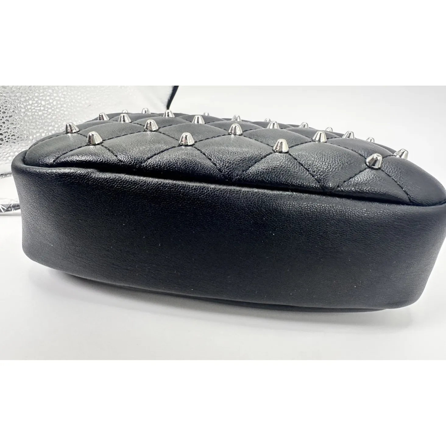 REBECCA MINKOFF‎ Small Diamond Quilt Studded Top Zip Crossbody Bag Purse NEW - Image 10