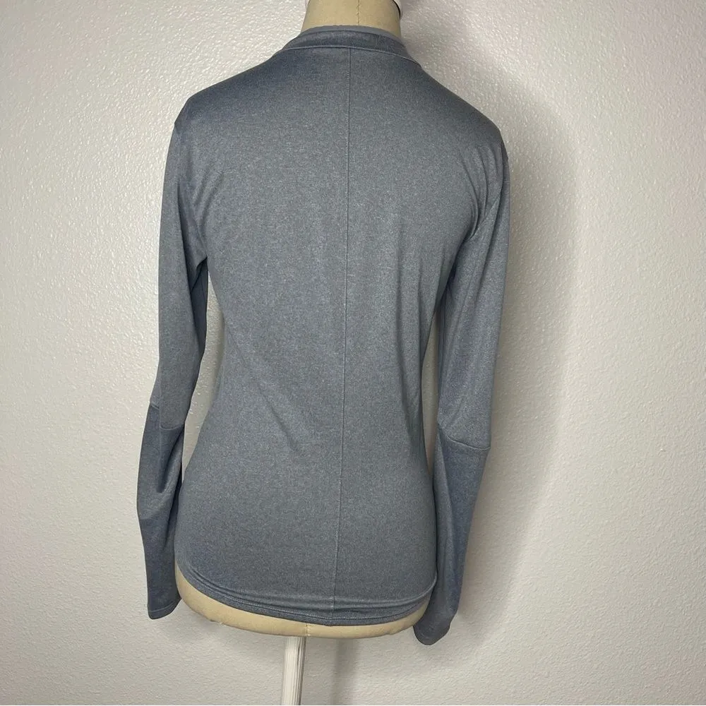 Adidas running top size XS gray Athletic Gym Outdoor long sleeve 1/2 zip - Image 6