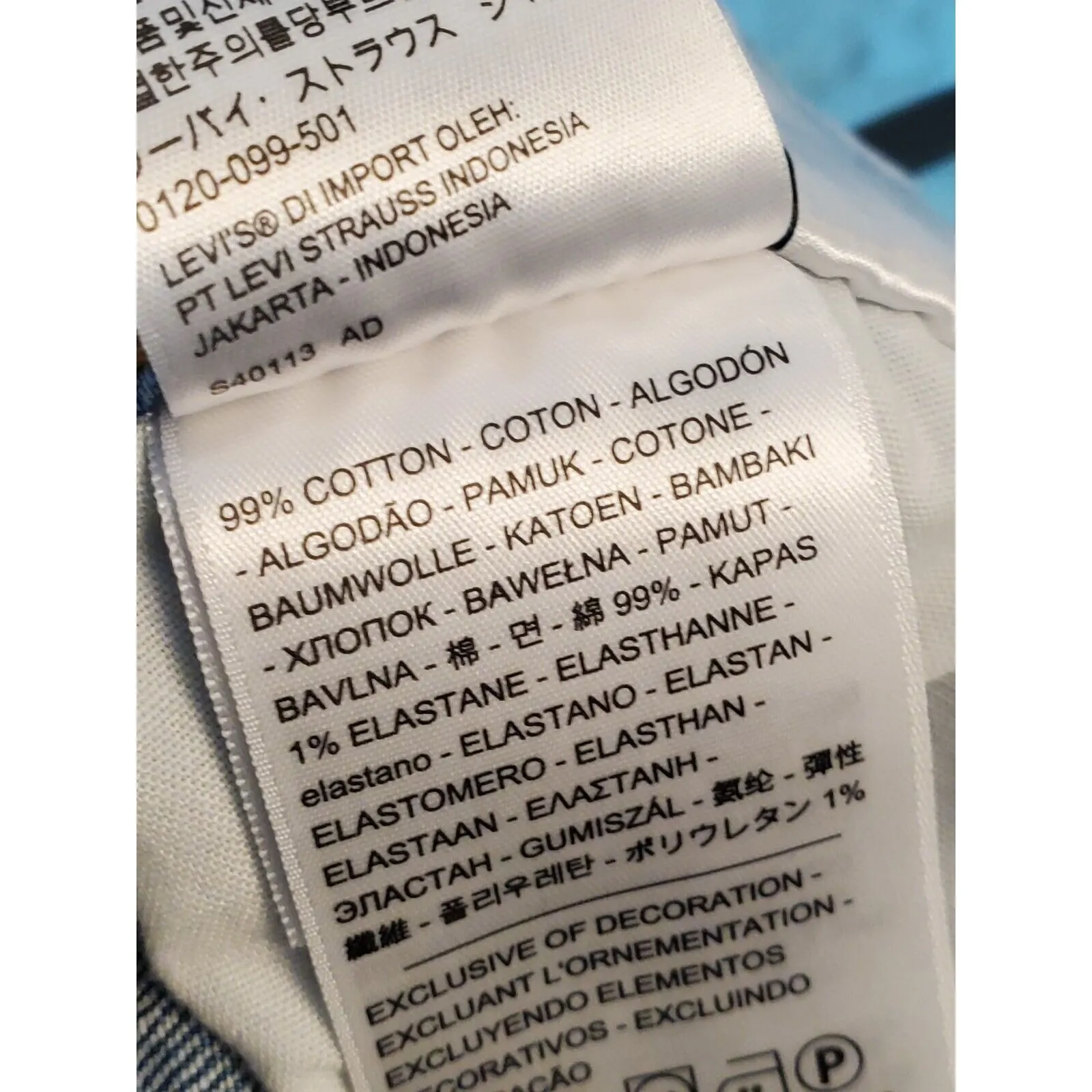 Levi's Women's Blue Denim Cotton Wedgie Straight High Rise Jeans Pant Size 26 - Image 10