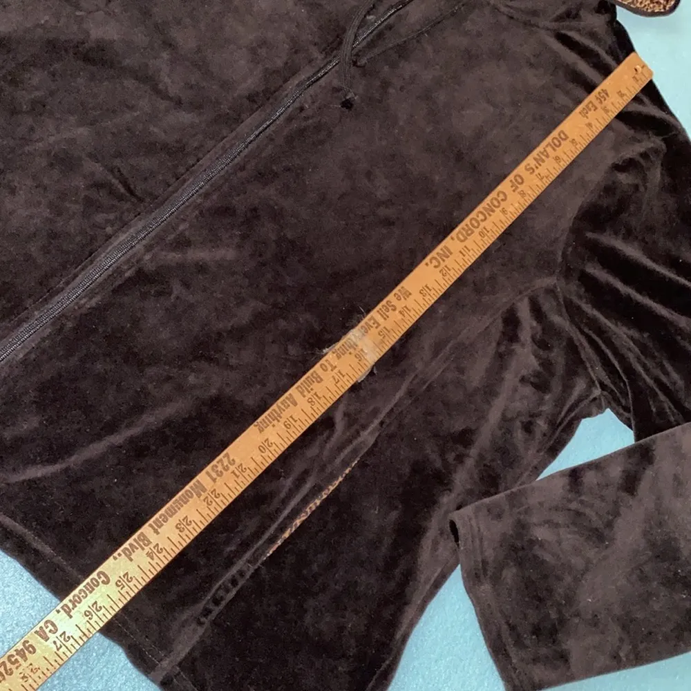 GLORIA VANDERBILT SPORT velour zip up drawstring hoodie long sleeve NEW size 2X - Image 10