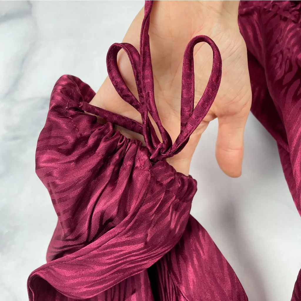 4SI3NNA Jolene Mock Neck Blouson Long Balloon Sleeve Ruched Mini Dress Party XS Pink - Image 8