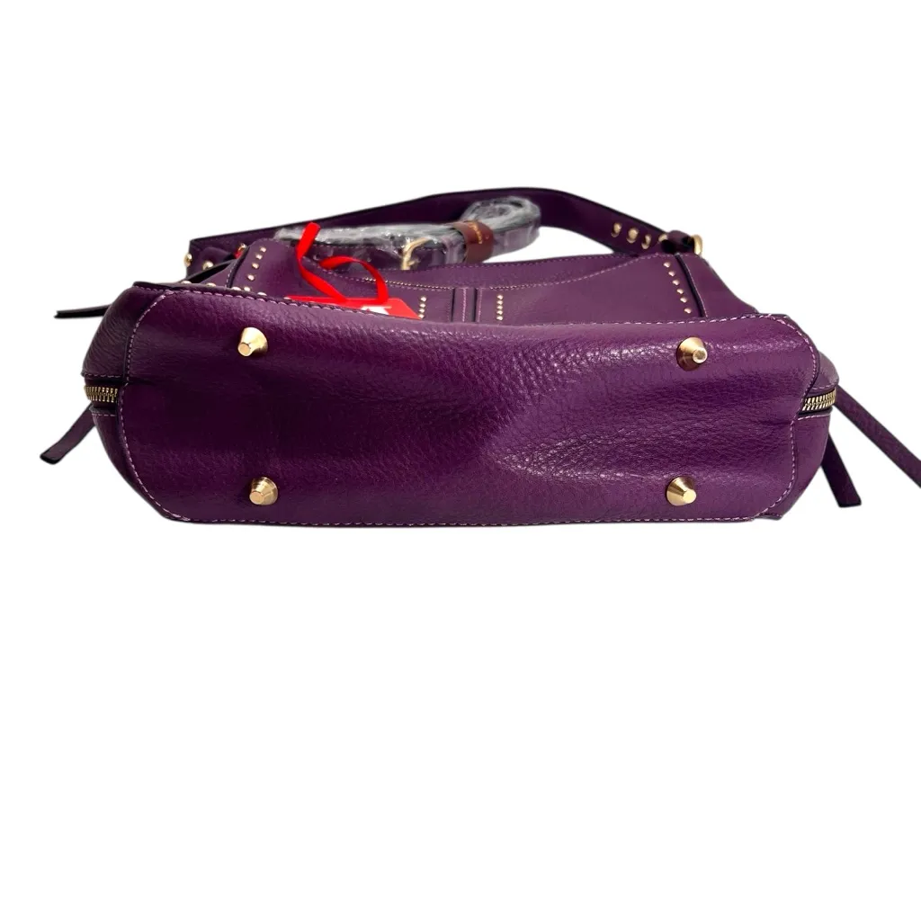 Montana West Studded Hobo Bag with Concealed Carry in Purple and Gold NWT - Image 8