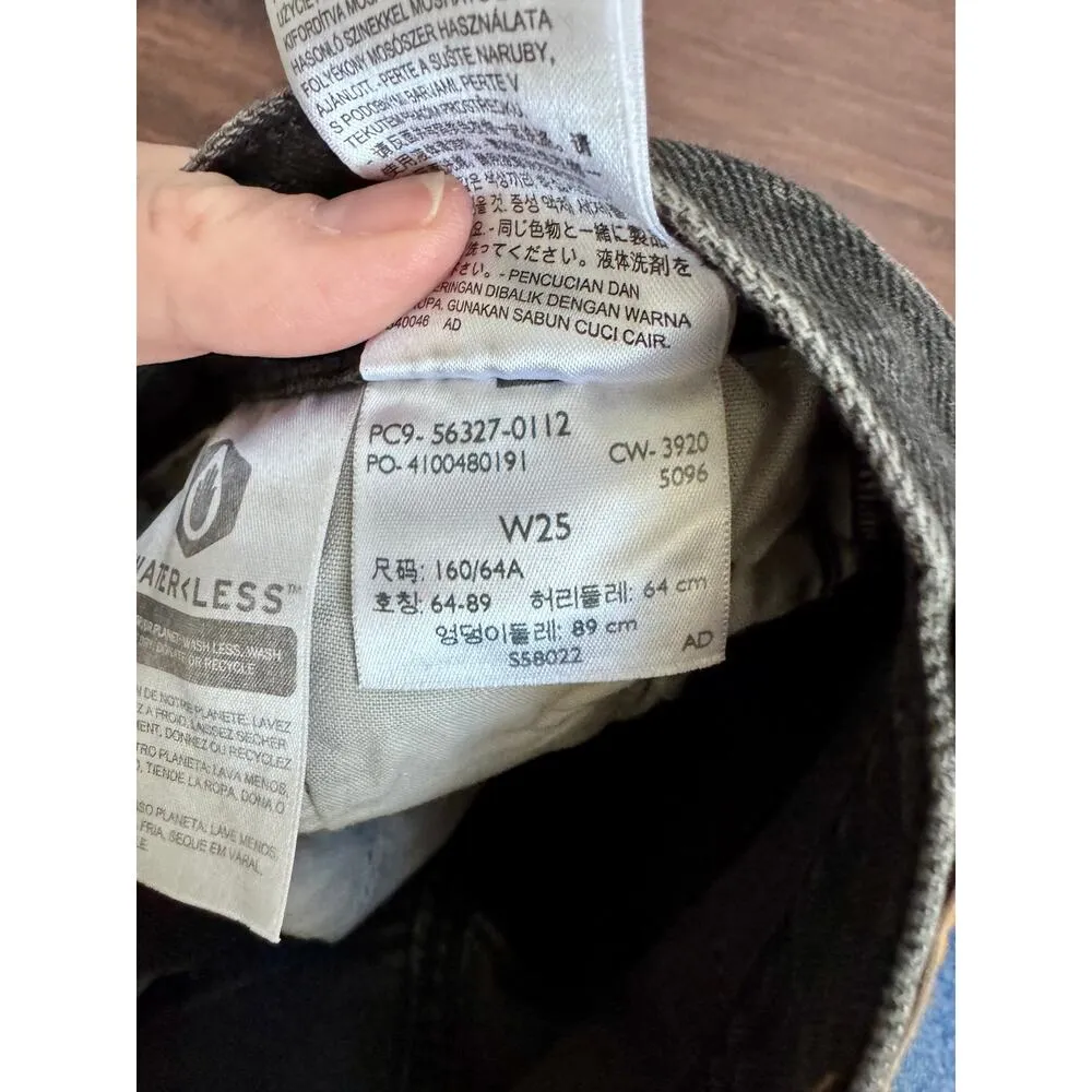 Womens Levis 501 Black Distressed Shorts - Image 3