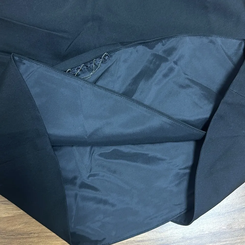 Black Side Ruched Mini Skirt with Chain Details. Sz 2 - Image 11