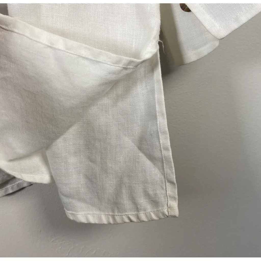 Elisabeth by‎ Liz Claiborne 100% Linen White Button Shirt Women’s 16 P Lagenlook - Image 4
