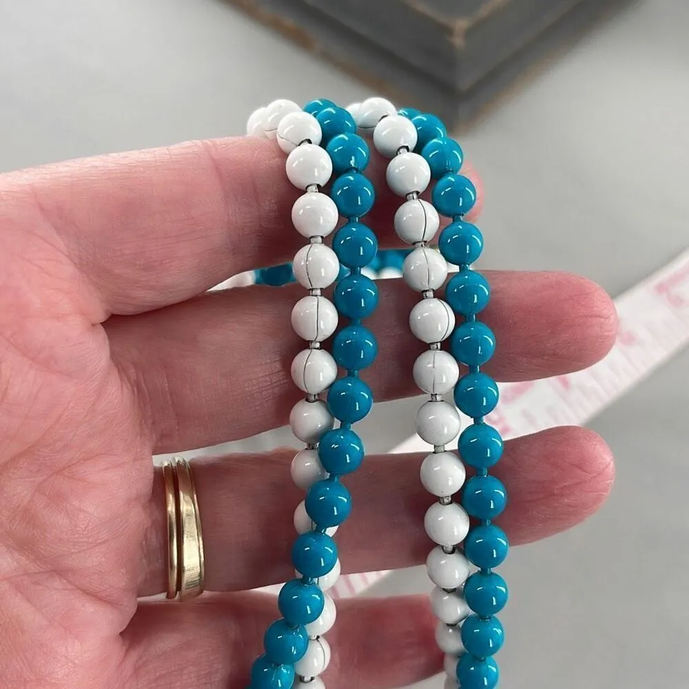 Set of two enamel painted metal strand of beads Blue - Image 6