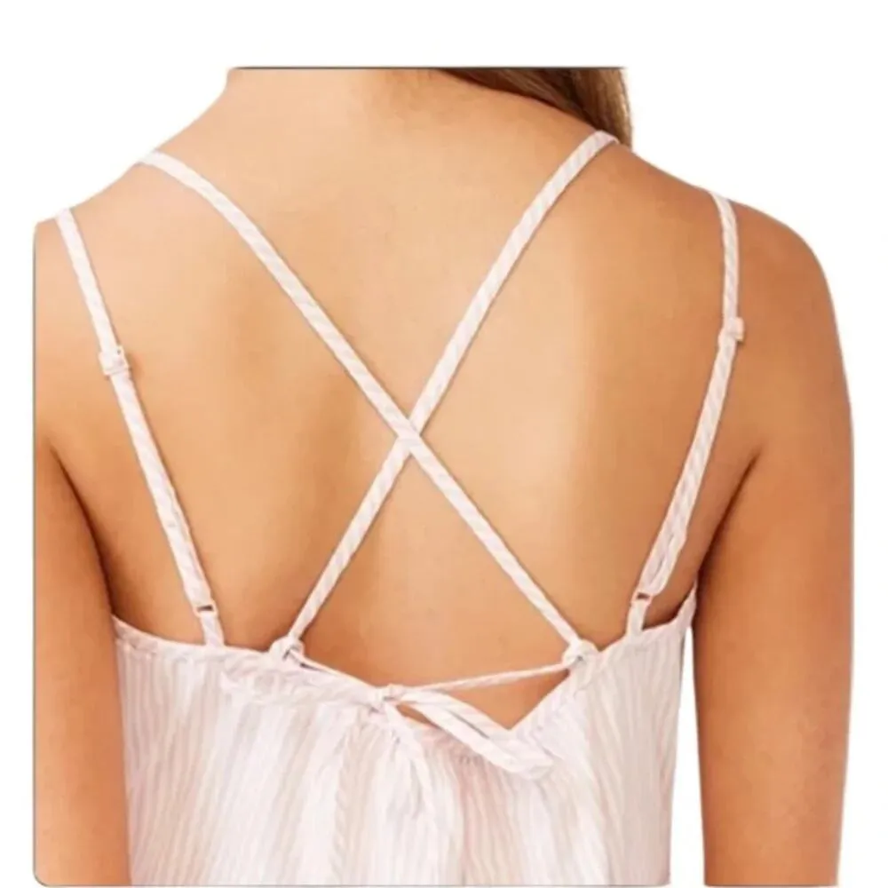 Free Assembly Sleeveless Double X Strap Cross Back Tiered Midi Dress Size XL NWT Pink - Image 9
