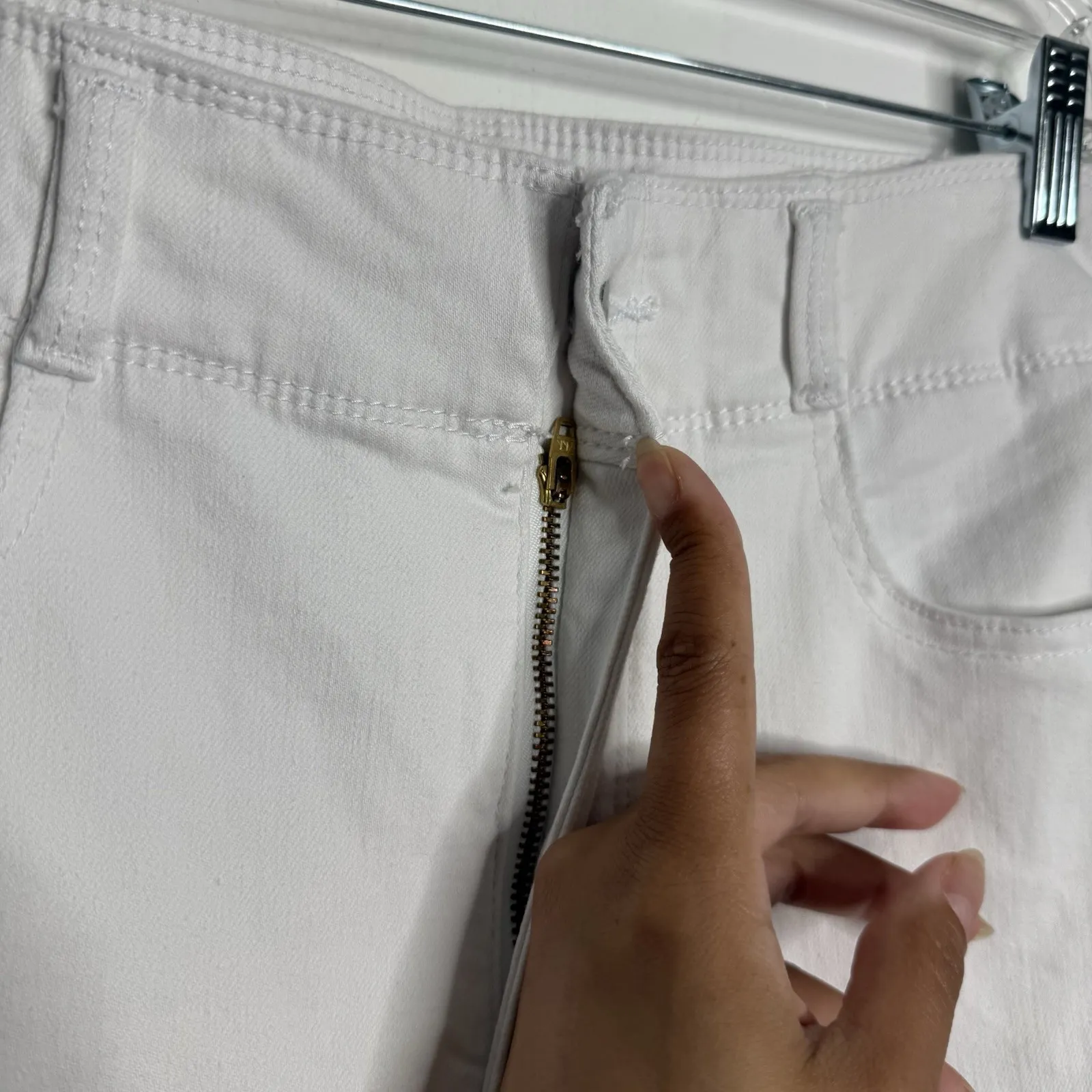 NWOT NYDJ Wide Leg Crop Denim In Optic White Cool Embrace Size‎ 6 Petite - Image 6