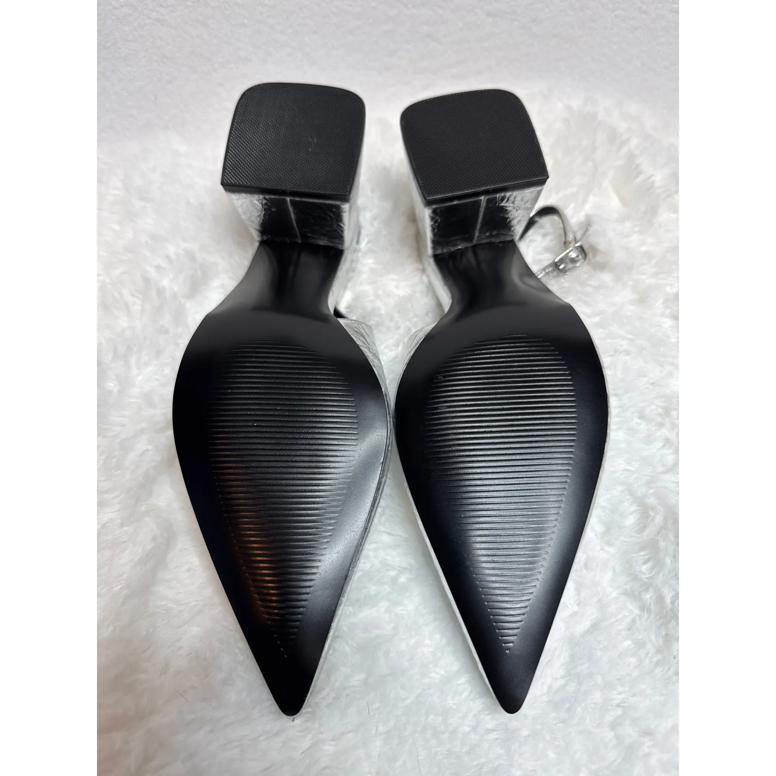 NWT Steve Madden Faryn Slingback Pumps silver size 6.5 - Image 14