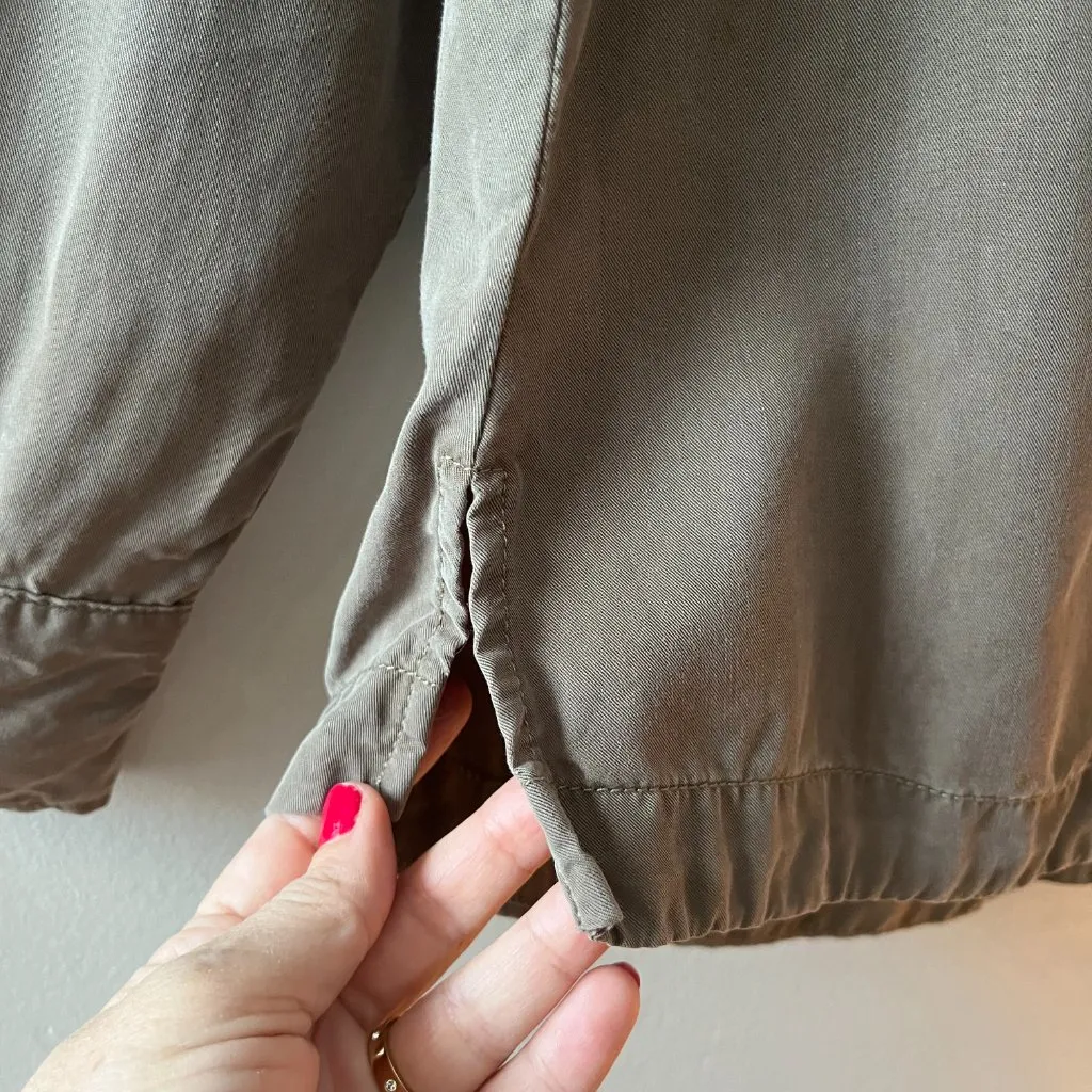 Do+Be Sz S - M Tencel Brown Long Sleeve Lace Up Cord Closure Chest Blouse Shirt - Image 6