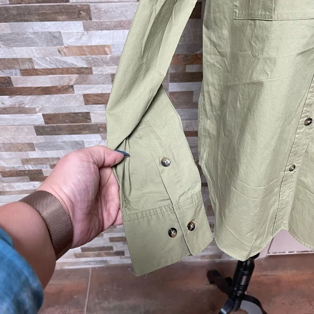 NWT MASSIMO DUTTI - 100% cotton button down pockets shirt Sz M - Image 4