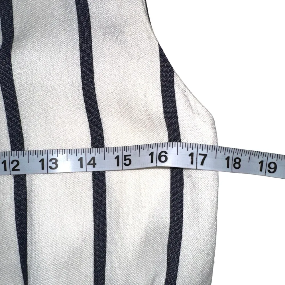 Alice + Olivia Payton Stripe V-Neck Sleeveless Button Down Belted Dress 8 - Image 7