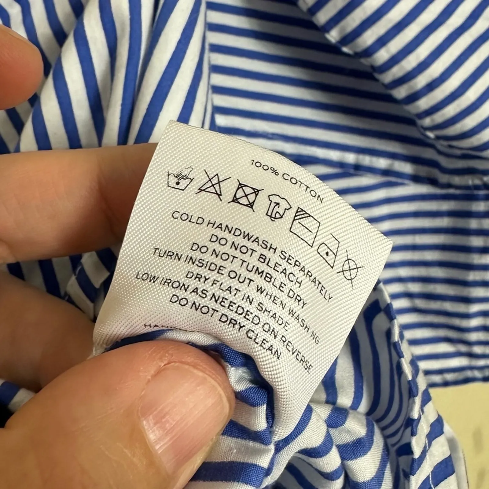 Faithfull the Brand Blouse Blue Cotton Off Shoulder Ruffle Stripe New - Image 10