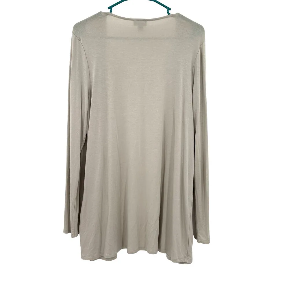 J Jill Wearever Collection size Medium stretch open front cardigan sweater cream - Image 2