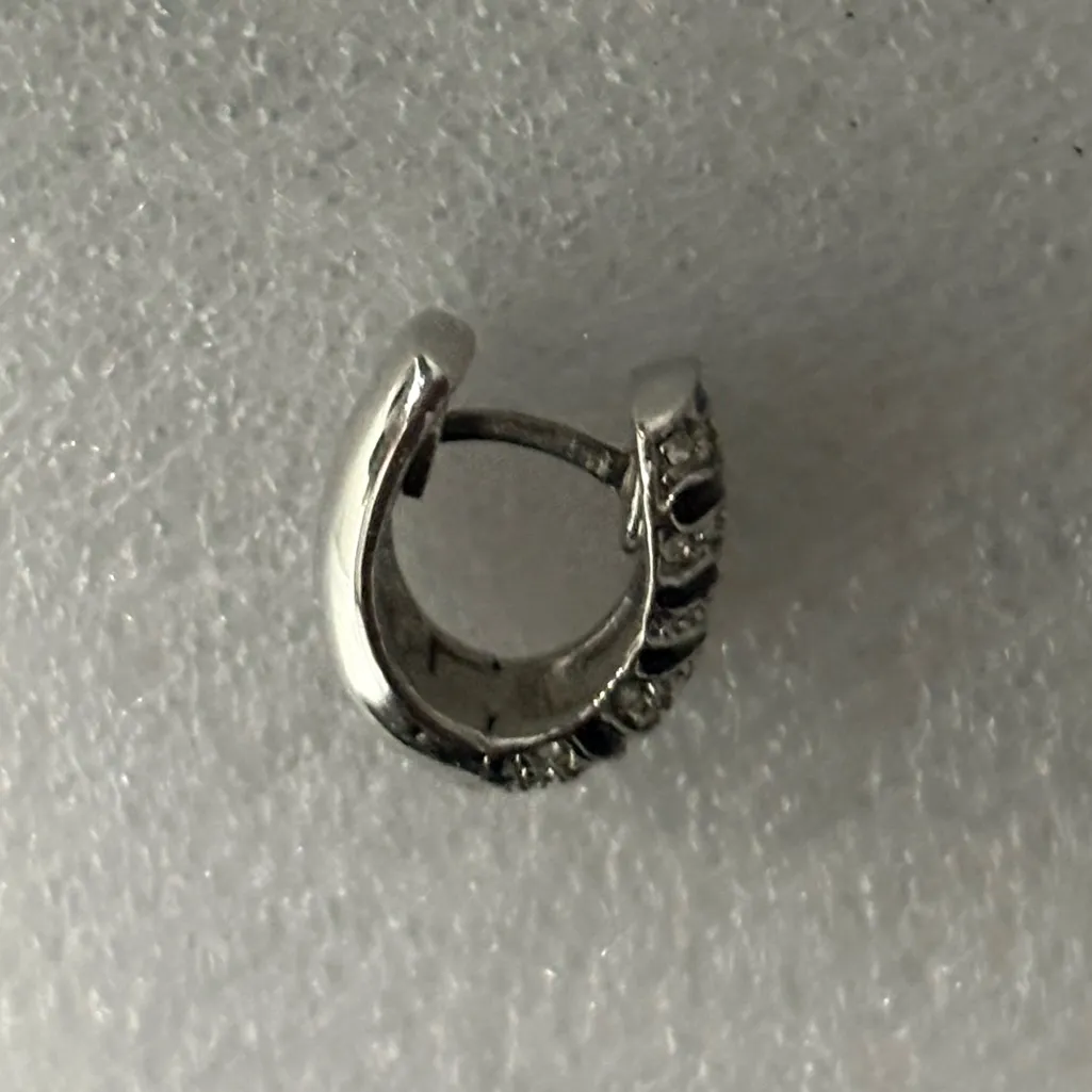 Anne Klein Black Textured Silver Rhinestone Dazzle Earrings - Image 4