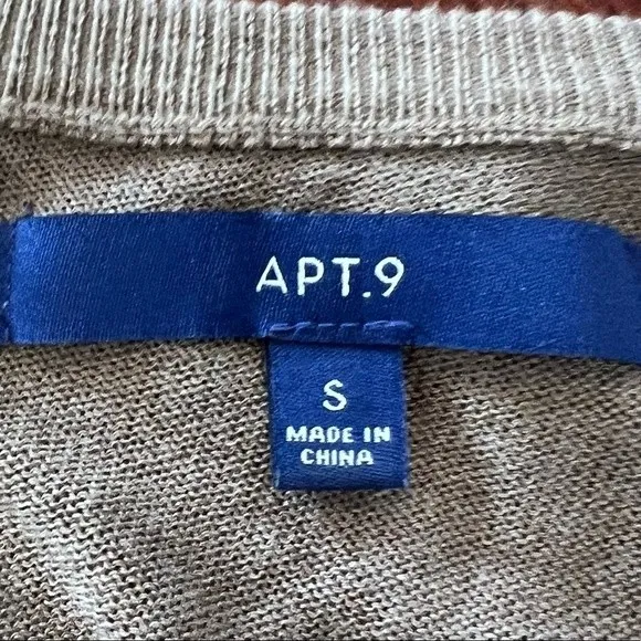 Apt 9 long sleeve mocha light asymmetrical tunic sweater size small - Image 3