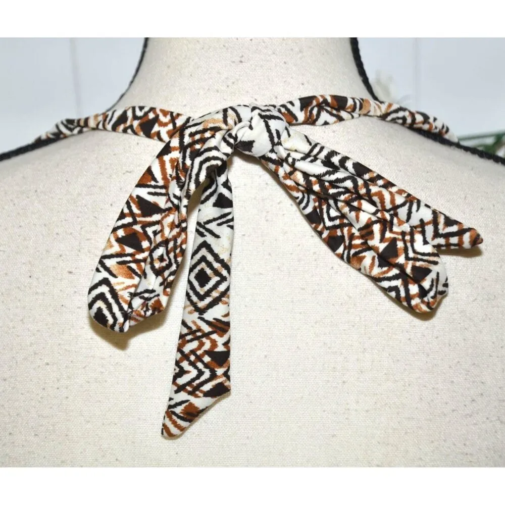 Faded Glory Brown Multi Animal Print Swimsuit Tankini Halter Style Plus Size 3X - Image 8