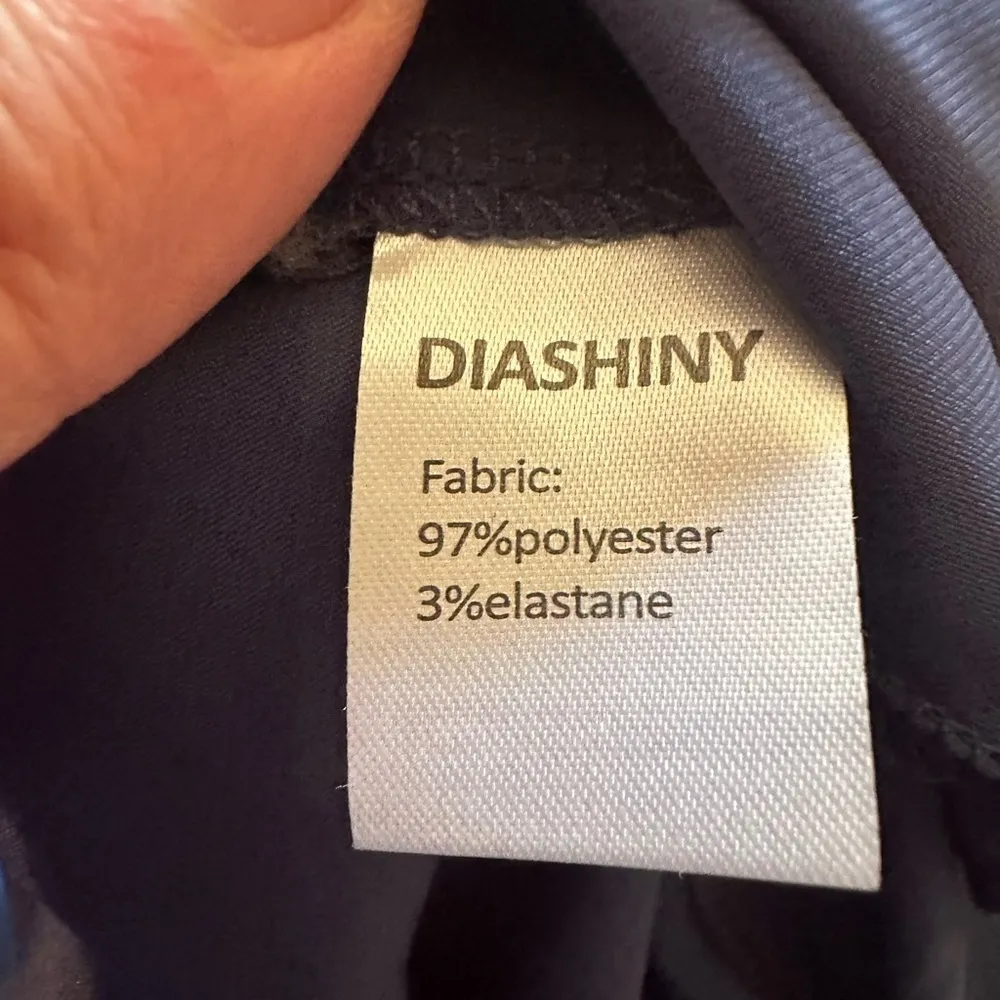 Diashiny Navy Sateen Long Sleeve Robe Size Small NWT - Image 4