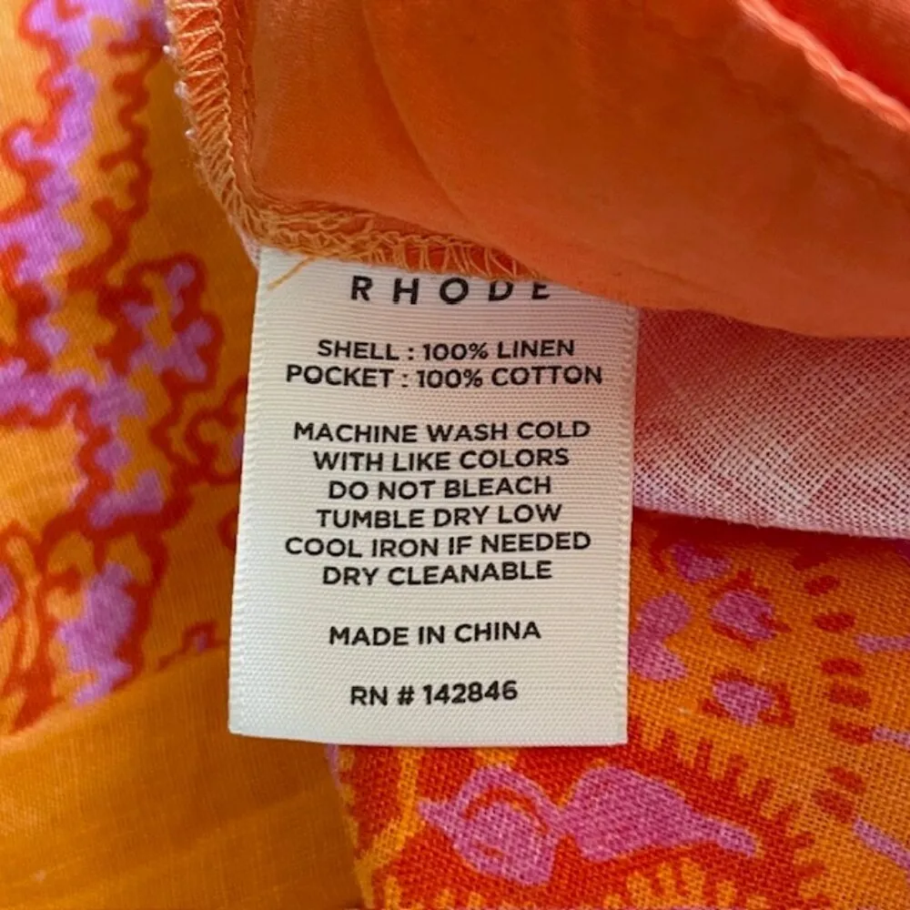 Rhode Wide Leg Linen Palazzo Pant Campbell Coral Reef Grande Size 4 Orange - Image 8