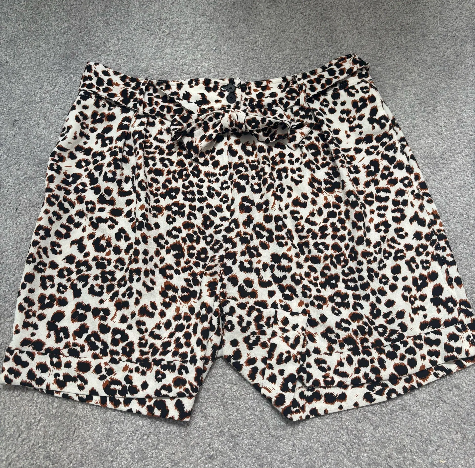 Bar III Animal Print High Waisted Shorts with Tie Belt - Image 2