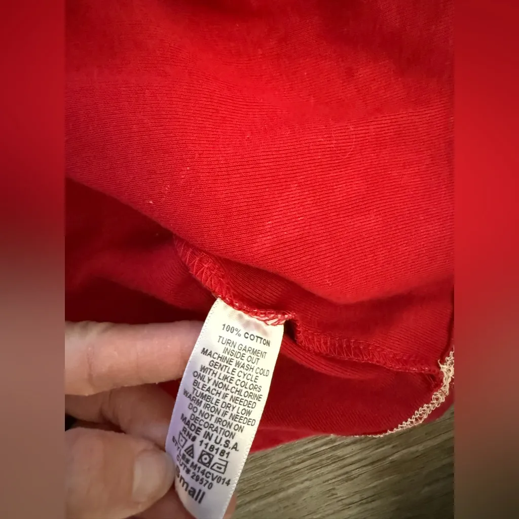 VTG Festive Santa Christmas Long Sleeve Shirt Hippie Boho Magical Red Size XS S - Image 6