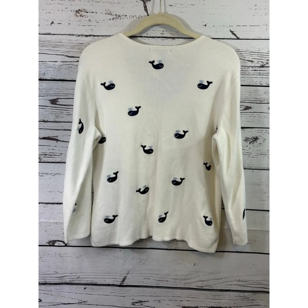 Women's Eagle's Eye White Navy Whale V - Image 4