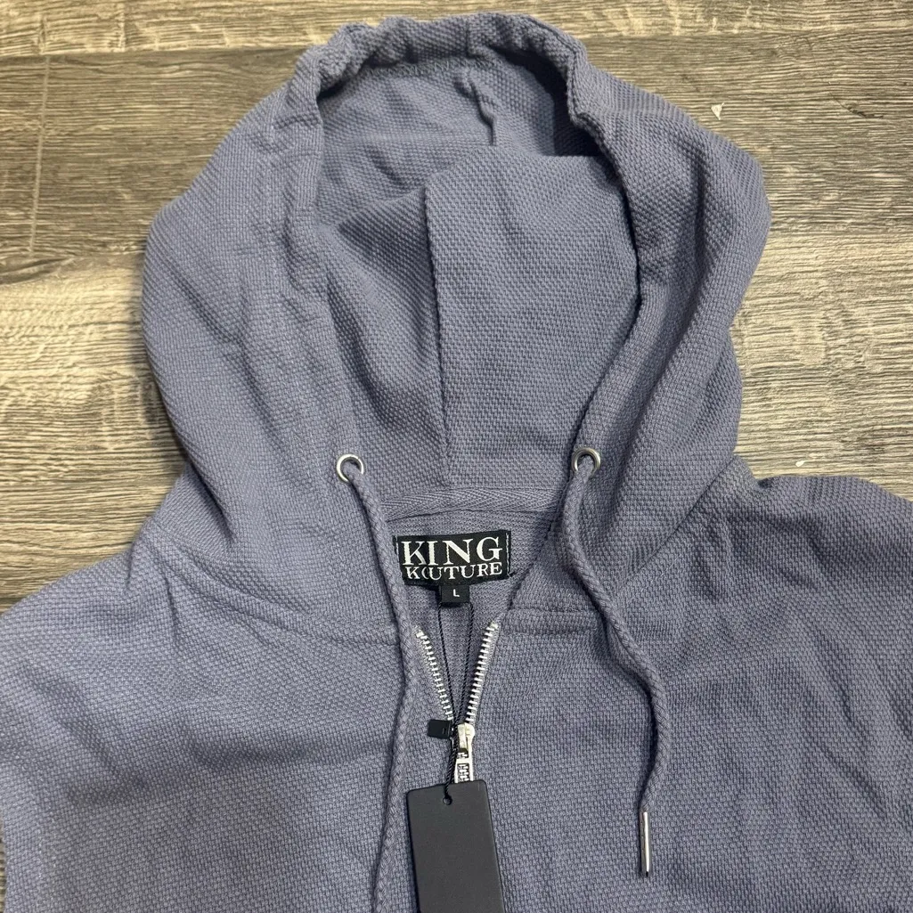King Purple Sleeveless Hoodie Size L - Image 2