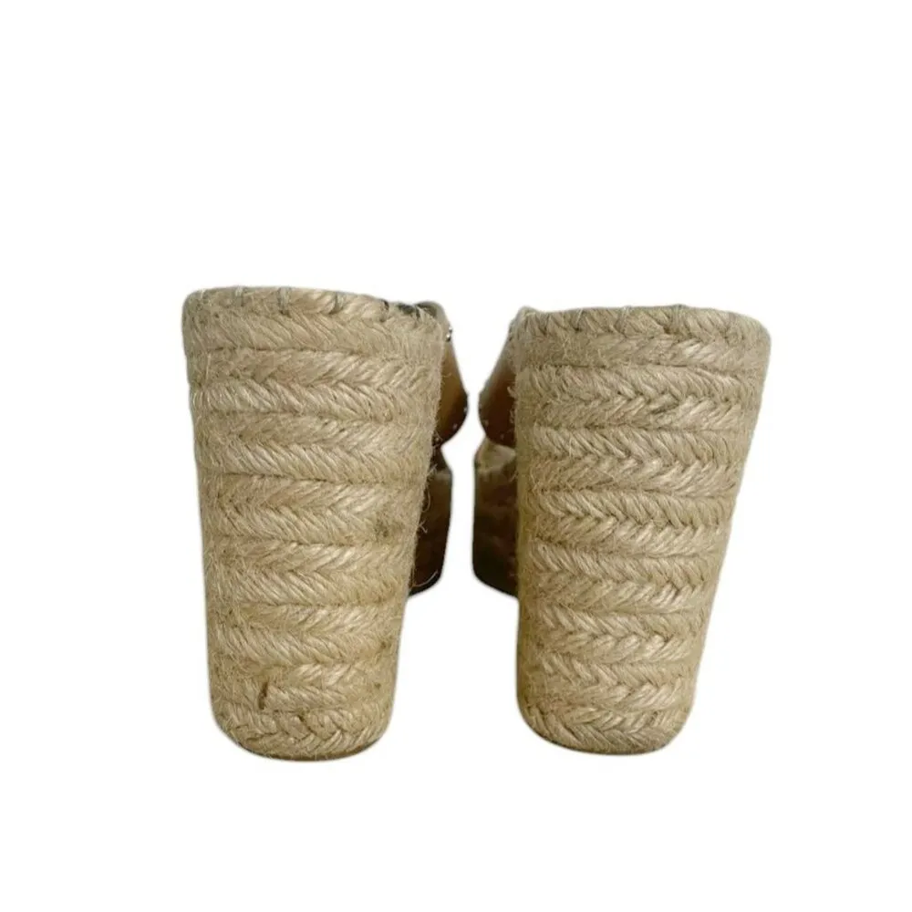 Marc Fisher Size 7 Wedge Espadrille Studded Beige Camel - Image 4