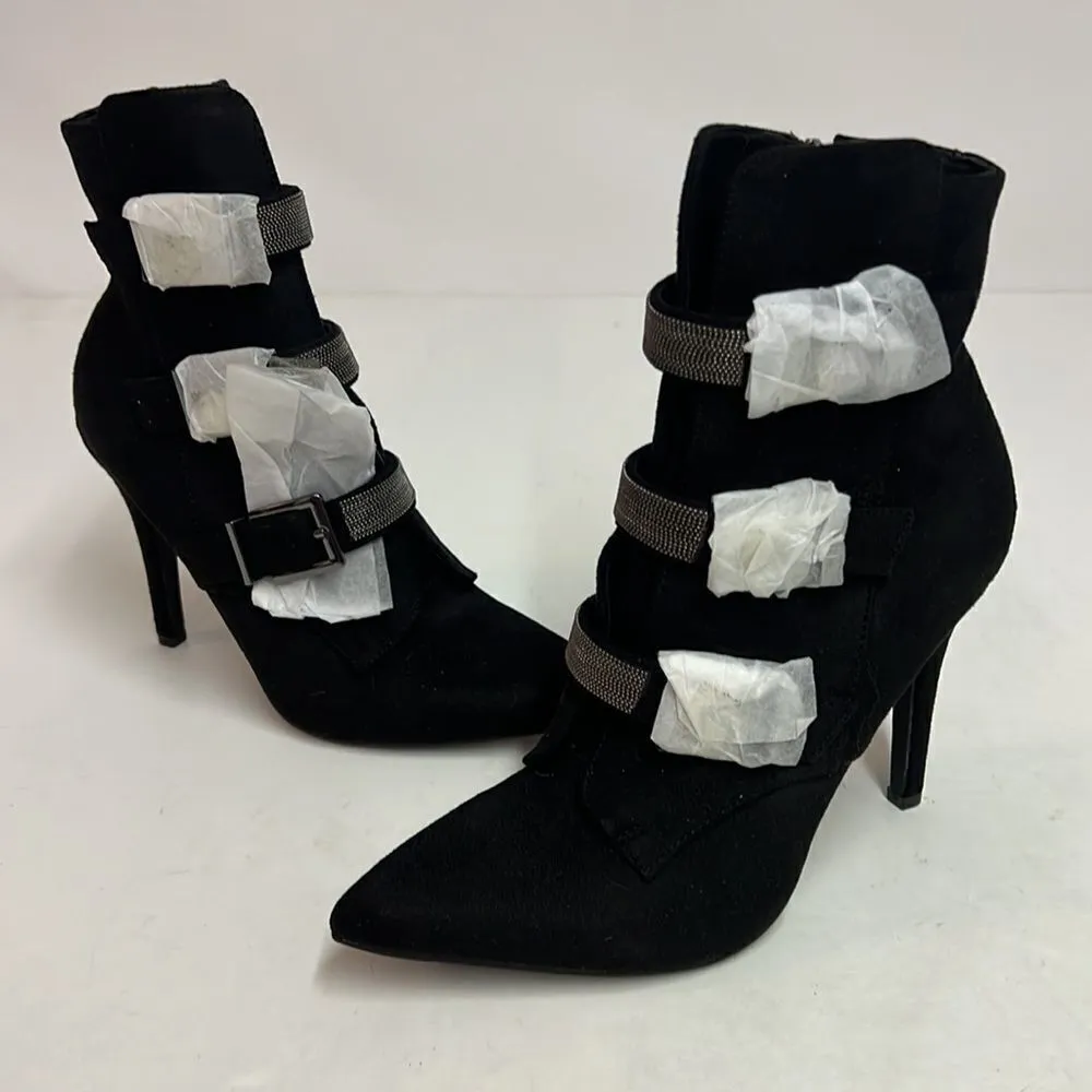 Venus sexy stiletto ankle boots with metal graphite hardware D15 - Image 2