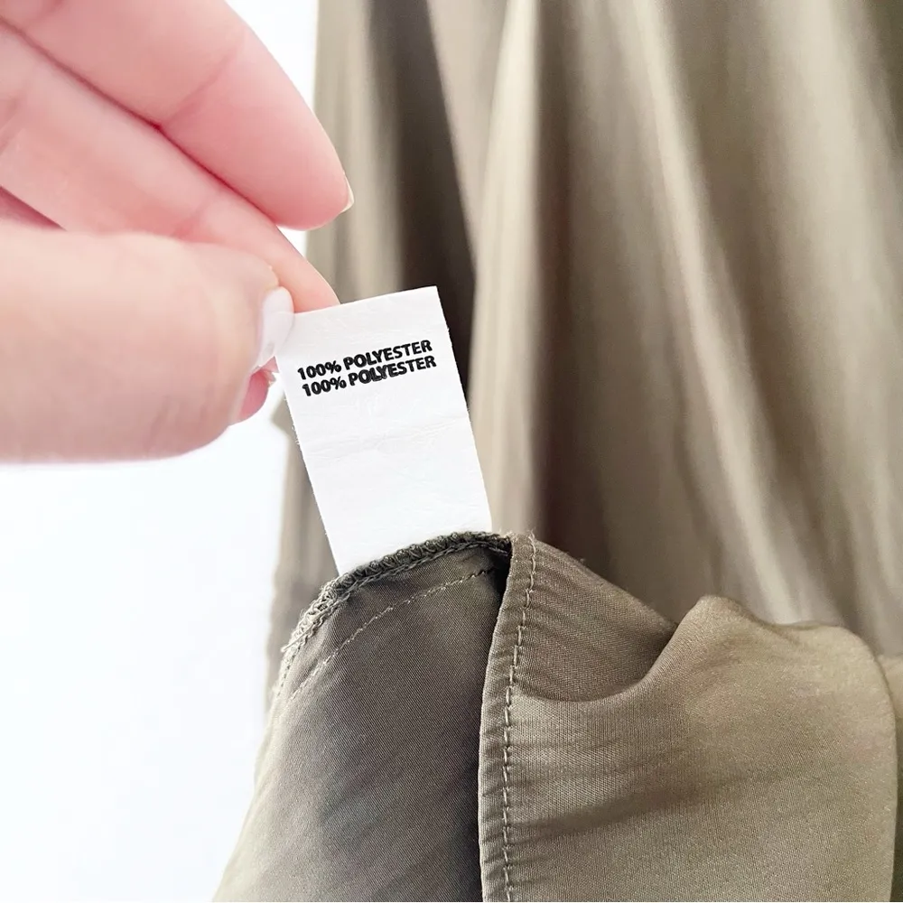 Ramy Brook Merry Ruffle Smocked Split Tie Neck Blouse Top in Olive Green - Image 6