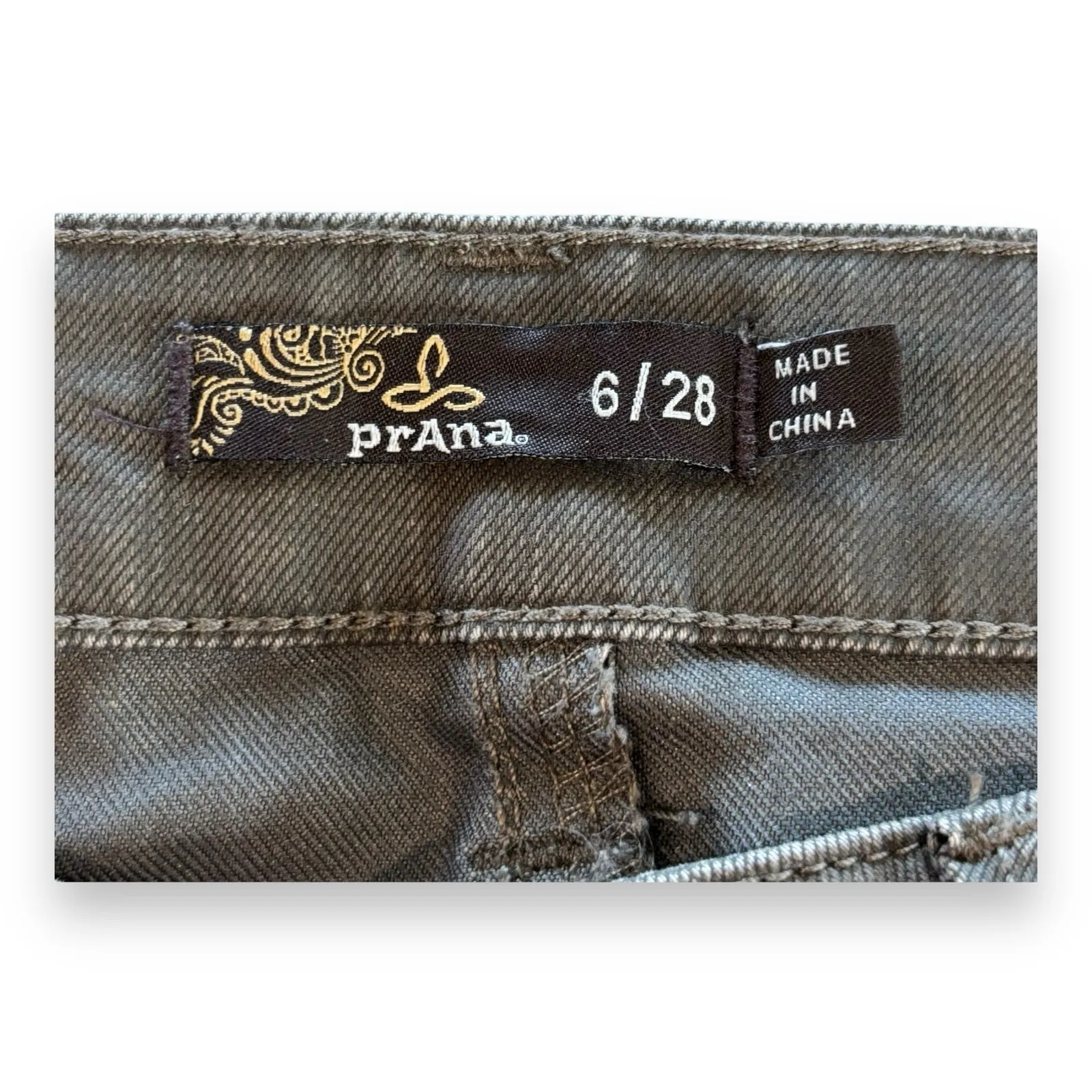 PrAna Women's Size 6/28‎ Brown Outdoor Hiking Organic Cotton Low Rise Pant Kara - Image 3