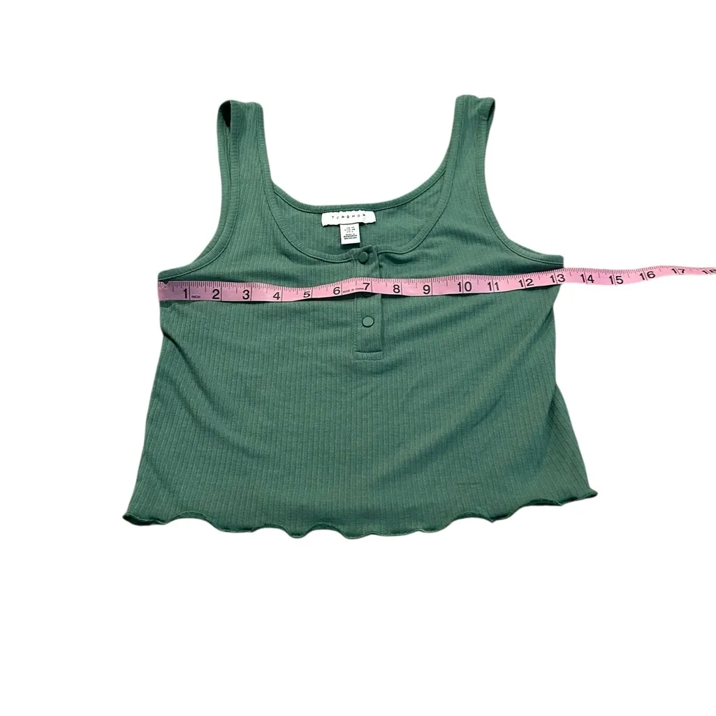 Topshop  cropped green tank - Image 2