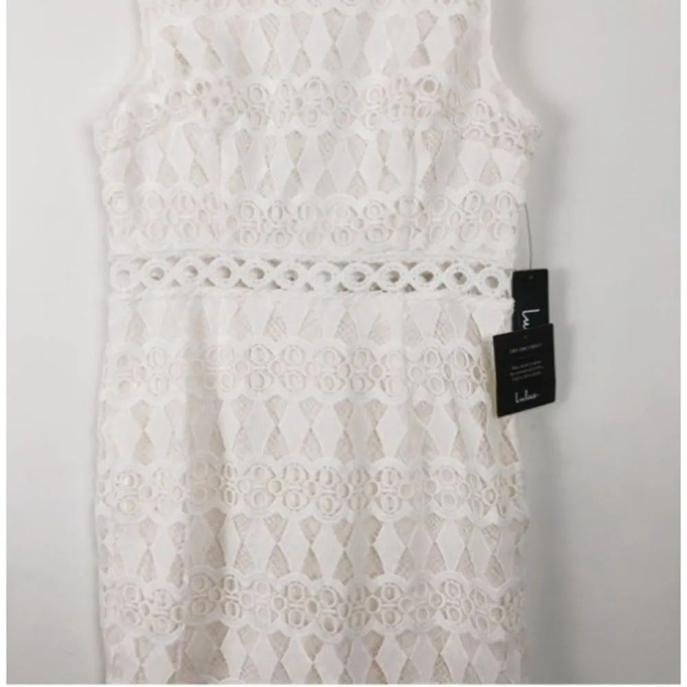 NEW Lulus Kenna White Crochet Lace Sleeveless Bodycon Dress Small - Image 9
