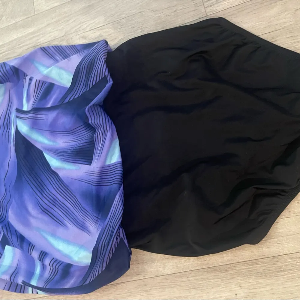 The one piece swim suit size 10 NWOT black purple geometric - Image 2