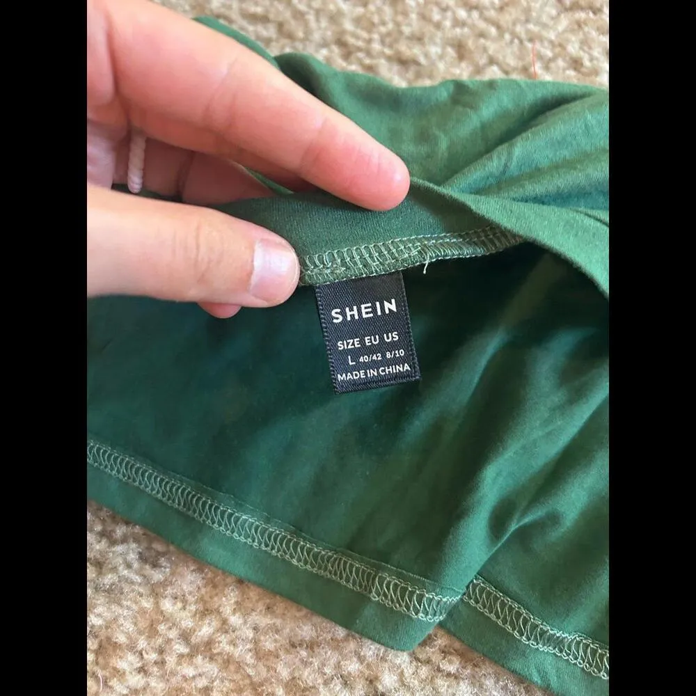 Open crop top green large shirt - Image 2