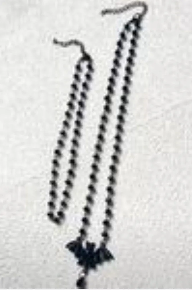 Black bat necklace with beaded details - Image 5