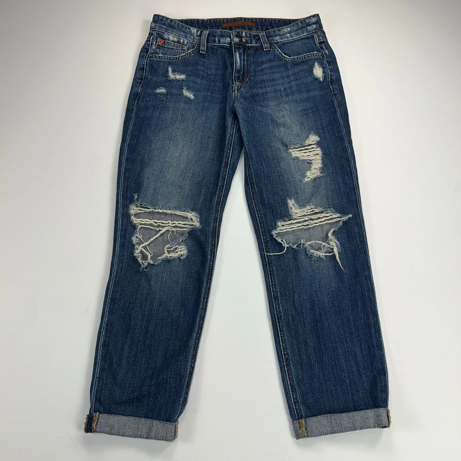 Joe's Jeans The Billie Boyfriend Slim Crop Japanese Denim Distressed Size 25 - Image 3