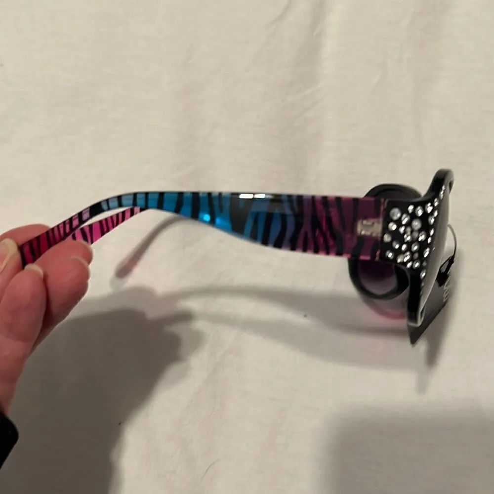 Modo collection NWT w/bling & multi colored animal print stems Black - Image 6