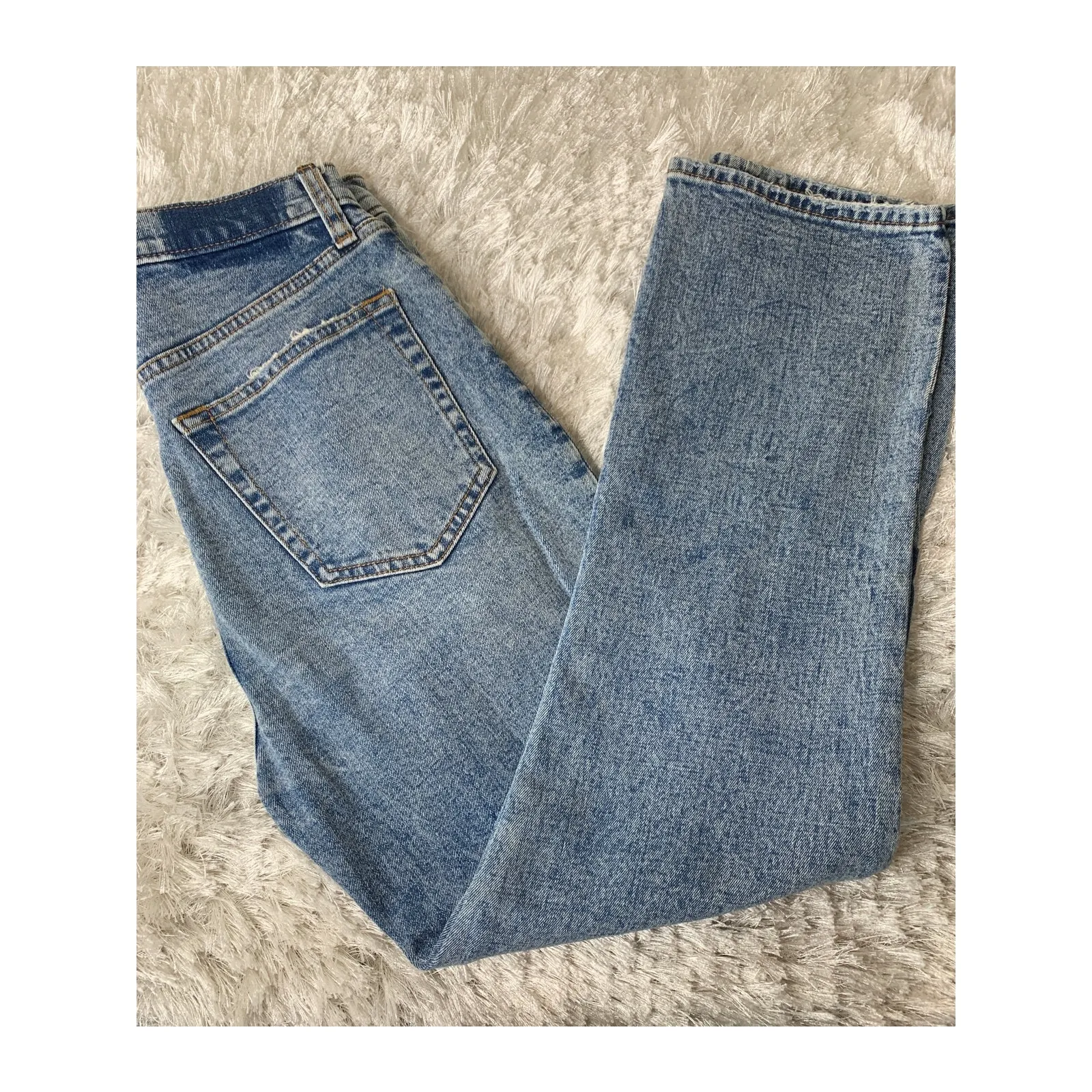 Abercrombie & Fitch Patchwork Jeans Sz 27 4 R Ankle Straight Ultra High Rise - Image 9